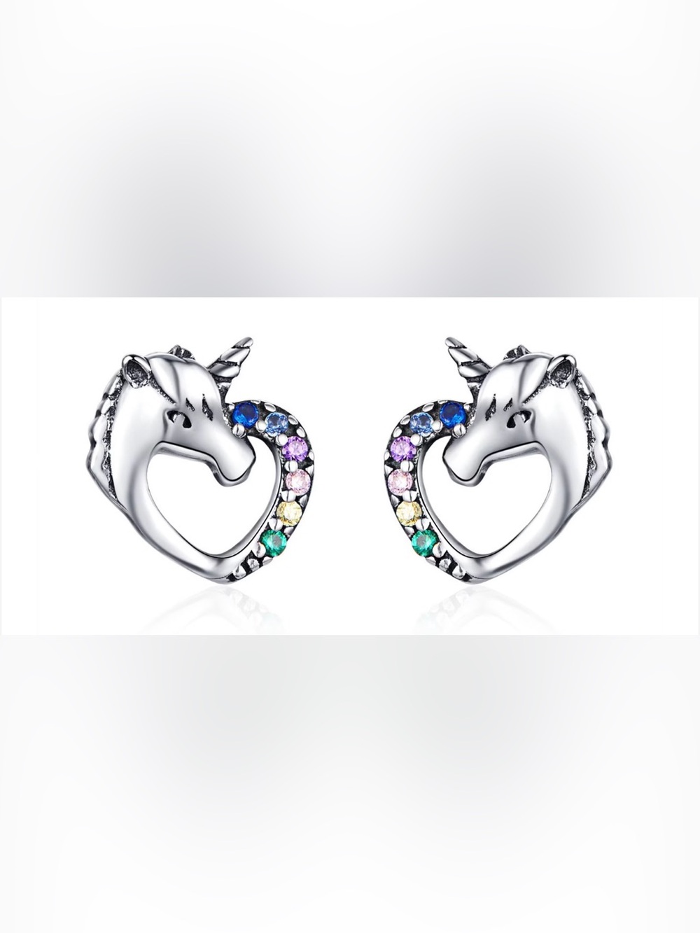 Dainty Tiny 925 Sterling Silver Unicorn Earrings for Child NIB